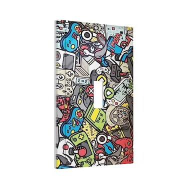 Wpshijia Game Controller Toy Printed Single Toggle Light Switch Cover Decorative 1 Gang Wall Plate Electrical Device Switchplate Faceplate for Kids Room Gaming Room Nursery Decor