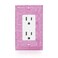 Gaocai 1 Pcs Shiny Silver Pink Rhinestones Outlet Covers Wall Plate Single Toggle Decorative Switch Plates And Outlet Covers Rhinestones Light Switch Cover