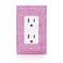 Gaocai 1 Pcs Shiny Silver Pink Rhinestones Outlet Covers Wall Plate Single Toggle Decorative Switch Plates And Outlet Covers Rhinestones Light Switch Cover