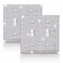 Gaocai 2 Pcs Shiny Silver Rhinestones Wall Plate Cover Double Gang Toggle Outlet Covers Bling Light Switch Cover