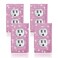 Gaocai 4 Pcs Shiny Silver Pink Rhinestones Outlet Covers Wall Plate Decorative Switch Plates Outlet Cover Rhinestones Light Switch Cover