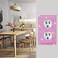 Gaocai 4 Pcs Shiny Silver Pink Rhinestones Outlet Covers Wall Plate Decorative Switch Plates Outlet Cover Rhinestones Light Switch Cover