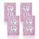 Gaocai 4 Pcs Shiny Silver Pink Rhinestones Outlet Covers Wall Plate Decorative Switch Plates Outlet Cover Rhinestones Light Switch Cover