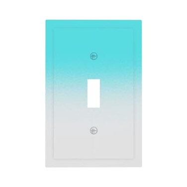GSRLOD Gorgeous Elegant Aqua TealTurquoise Blue Ombre Gradient Greyish White Decorative Single Toggle Device Decorator Outlet Light Switch Wall Plate Cover 1Gang Electrical Oversized Faceplate Cover