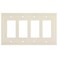 Henne Bery Modern Edge Decorative Wall Plate Switch Plate Outlet Cover Durable Solid Zinc Alloy Quad Decorator Light Almond