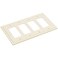 Henne Bery Modern Edge Decorative Wall Plate Switch Plate Outlet Cover Durable Solid Zinc Alloy Quad Decorator Light Almond