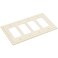 Henne Bery Modern Edge Decorative Wall Plate Switch Plate Outlet Cover Durable Solid Zinc Alloy Quad Decorator Light Almond