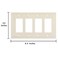 Henne Bery Modern Edge Decorative Wall Plate Switch Plate Outlet Cover Durable Solid Zinc Alloy Quad Decorator Light Almond
