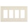 Henne Bery Modern Edge Decorative Wall Plate Switch Plate Outlet Cover Durable Solid Zinc Alloy Quad Decorator Light Almond