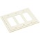 Henne Bery Modern Edge Decorative Wall Plate Switch Plate Outlet Cover Durable Solid Zinc Alloy Triple Decorator Light Almond