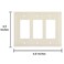 Henne Bery Modern Edge Decorative Wall Plate Switch Plate Outlet Cover Durable Solid Zinc Alloy Triple Decorator Light Almond