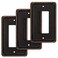 Henne Bery Rope Edge Decorative Wall Plate Switch Plate Outlet Cover Single Decorator 3 Pack Aged Bronze