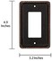 Henne Bery Rope Edge Decorative Wall Plate Switch Plate Outlet Cover Single Decorator 3 Pack Aged Bronze