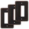 Henne Bery Rope Edge Decorative Wall Plate Switch Plate Outlet Cover Single Decorator 3 Pack Aged Bronze