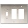 Henne Bery Soft Modern Decorative Wall Plate Switch Plate Outlet Cover Double DecoratorSingle Toggle Satin Nickel