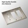Henne Bery Soft Modern Decorative Wall Plate Switch Plate Outlet Cover Double DecoratorSingle Toggle Satin Nickel