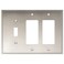 Henne Bery Soft Modern Decorative Wall Plate Switch Plate Outlet Cover Double DecoratorSingle Toggle Satin Nickel
