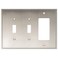 Henne Bery Soft Modern Decorative Wall Plate Switch Plate Outlet Cover Double ToggleSingle Decorator Satin Nickel