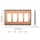 Henne Bery Soft Modern Decorative Wall Plate Switch Plate Outlet Cover Quad Decorator Antique Copper