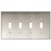 Henne Bery Soft Modern Decorative Wall Plate Switch Plate Outlet Cover Quad Toggle Satin Nickel