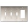 Henne Bery Soft Modern Decorative Wall Plate Switch Plate Outlet Cover Triple ToggleSingle Decorator Satin Nickel