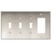 Henne Bery Soft Modern Decorative Wall Plate Switch Plate Outlet Cover Triple ToggleSingle Decorator Satin Nickel