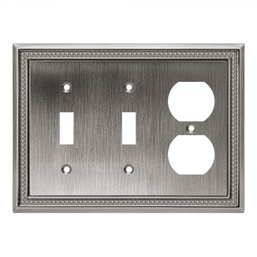 Henne Bery Sunken Pearls Heavy Duty Decorative Wall Plate Switch Plate Outlet Cover Double ToggleSingle Duplex Heirloom Silver