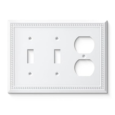 Henne Bery Sunken Pearls Heavy Duty Decorative Wall Plate Switch Plate Outlet Cover Double ToggleSingle Duplex White