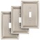 Henne Bery Sunken Pearls Heavy Duty Decorative Wall Plate Switch Plate Outlet Cover Single Toggle 3 Pack Satin Nickel