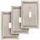 Henne Bery Sunken Pearls Heavy Duty Decorative Wall Plate Switch Plate Outlet Cover Single Toggle 3 Pack Satin Nickel