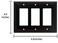Henne Bery Sunken Pearls Heavy Duty Decorative Wall Plate Switch Plate Outlet Cover Triple Decorator Matte Black