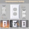 Kisrvopn Metal Electrical Outlet Covers Light Switch Cover Wall Plates Mid Size Thicker Decorative Switch PlatesReceptacle Wall Plate of Modern Styles Pure White 1 Gang Duplex 4 Pack