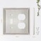 Kisrvopn Metal Outlet Covers Wall Plates Satin Nickel Beadboard Switch Plate Cover Receptacle Light Switch Covers Decorative Electrical Outlet Cover 2 Gang ToggleDuplex 2 Pack