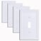 Kisrvopn Metal Outlet Covers Wall Plates White Beadboard Switch Plate Cover Receptacle Light Switch Covers Decorative Electrical Outlet Cover1 Gang Toggle 4 Pack