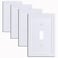 Kisrvopn Metal Outlet Covers Wall Plates White Beadboard Switch Plate Cover Receptacle Light Switch Covers Decorative Electrical Outlet Cover1 Gang Toggle 4 Pack