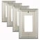 Kisrvopn Metal Wall PlatesClassic Beaded Switch PlateLight Switch CoversElectrical Outlet Covers14 Gang ComboSize Decorative Wall Plate Cover1 Gang Decorator 4 Pack Satin Nickel