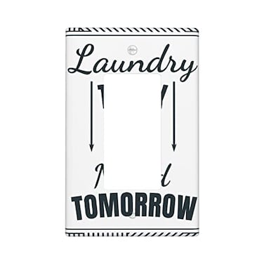 Gianlaima Laundry Room Decor Print Light Switch Plate Cover Plastic Wall Plates Single Gang Rocker