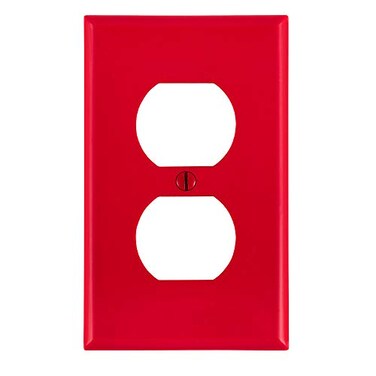 Leviton 1Gang Duplex Device Receptacle Wallplate Standard Size Thermoplastic Nylon Device Mount 1 Pack 80703R Red