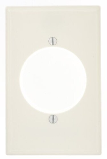 Leviton 1Gang Single Receptacle Wall Plate 215 Diameter Outlet Cover Midway Size Unbreakable Thermoplastic 80728W White