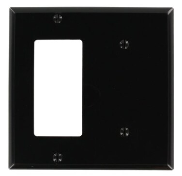 Leviton 2Gang 1Blank 1DecoraGFCI Device Combination Wallplate Standard Size 80708E Black