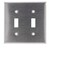 Leviton 2Gang Toggle Device Switch Wallplate Standard Size Device Mount Stainless Steel 84009