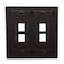 Leviton 4Port Dual Gang QuickPort Wallplate with ID Windows 420804EP Black
