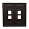 Leviton 4Port Dual Gang QuickPort Wallplate with ID Windows 420804EP Black