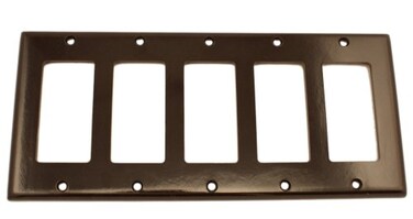 Leviton 5Gang DecoraGFCI Device Decora Wallplate Standard Size Thermoset Device Mount 80423 Brown