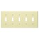 Leviton 5Gang Toggle Device Switch Wallplate Standard Size Thermoset Device Mount 86023 Ivory