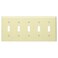 Leviton 5Gang Toggle Device Switch Wallplate Standard Size Thermoset Device Mount 86023 Ivory