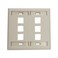 Leviton 6Port Dual Gang QuickPort Wallplate with ID Windows 420806IP Ivory