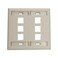 Leviton 6Port Dual Gang QuickPort Wallplate with ID Windows 420806IP Ivory