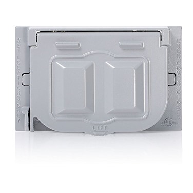 Leviton Cover 1Gang for Decora GFCI Duplex or Single Receptacle Includes Inserts Horizontal Mount Metal Enclosure WM1HGY Weatherproof Gray