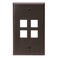 Leviton QuickPort Wallplate Single Gang 4Port 410804BP Brown